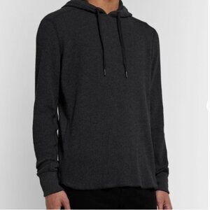 Rag & Bone Waffle Knit Thermal  Hoodie Mens size Small Dark Gray